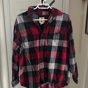 RedHead Women's Casual Button Down Shirt - Red, Black, and Gray